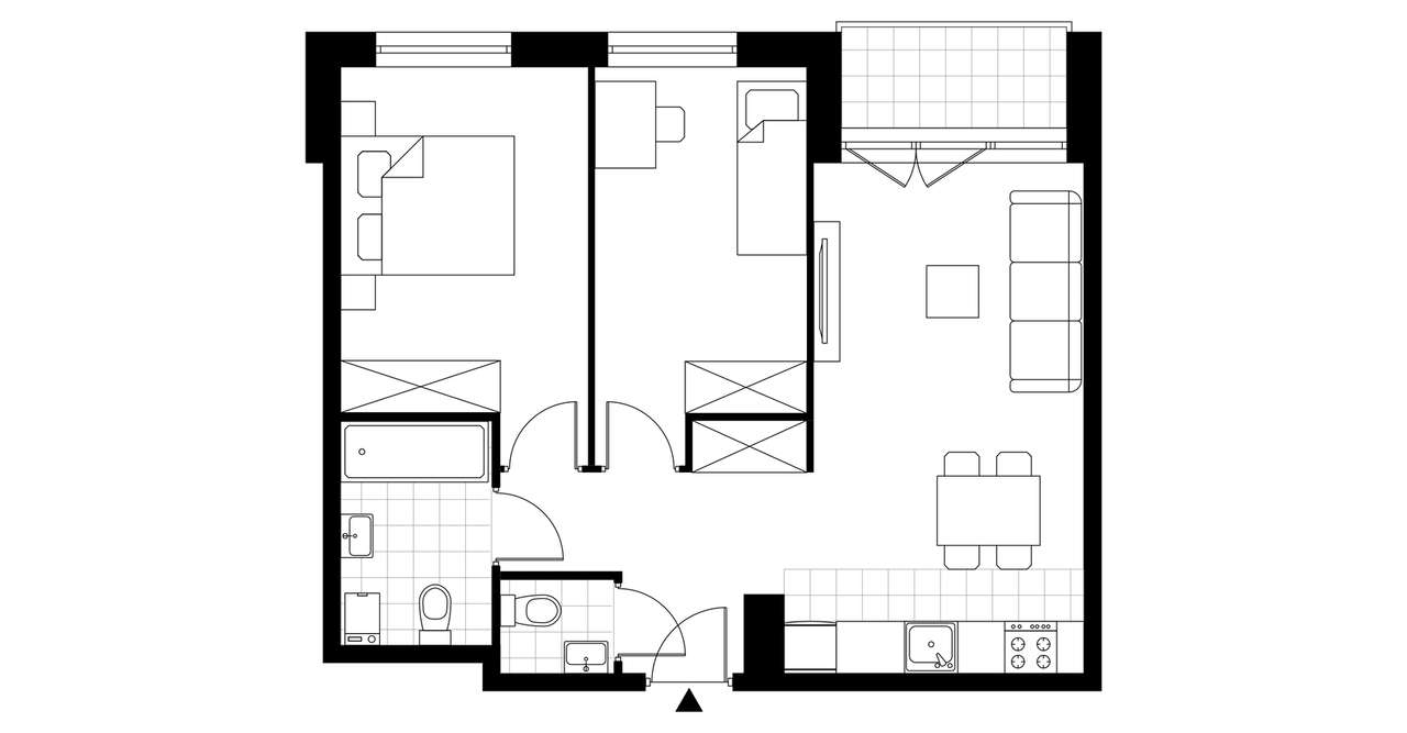 Gotowe 3-pokojowe mieszkanie 52 m2 + loggia - Pełny obrazek: 3/8