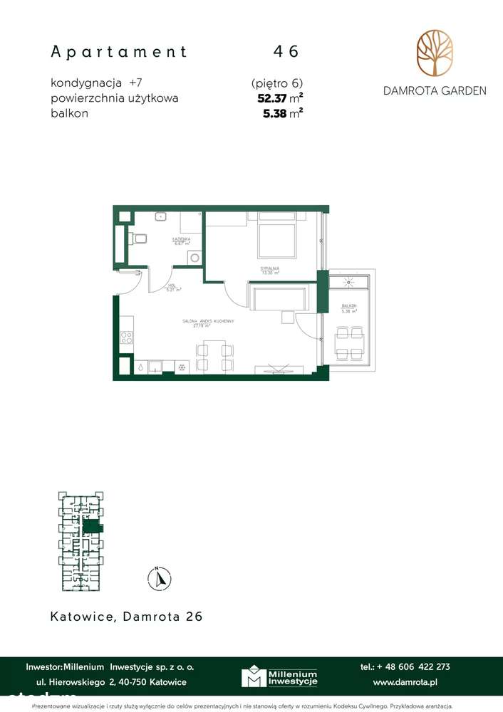 Apartament 2-pok. | Pow. 52,37 m2 | 1 z 2 ostatnich w inwestycji! - Pełny obrazek: 2/8