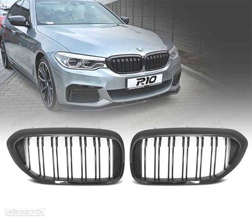 GRELHAS FRONTAIS PARA BMW G30 2017+ PRETO BRILHANTE - 1