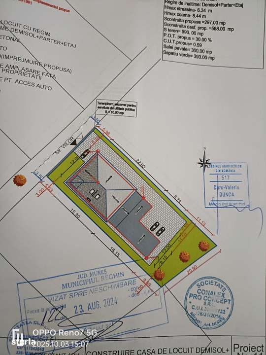 Teren de vanzare 1000 mp cu autorizatie de constructie - Imagine principală: 4/5