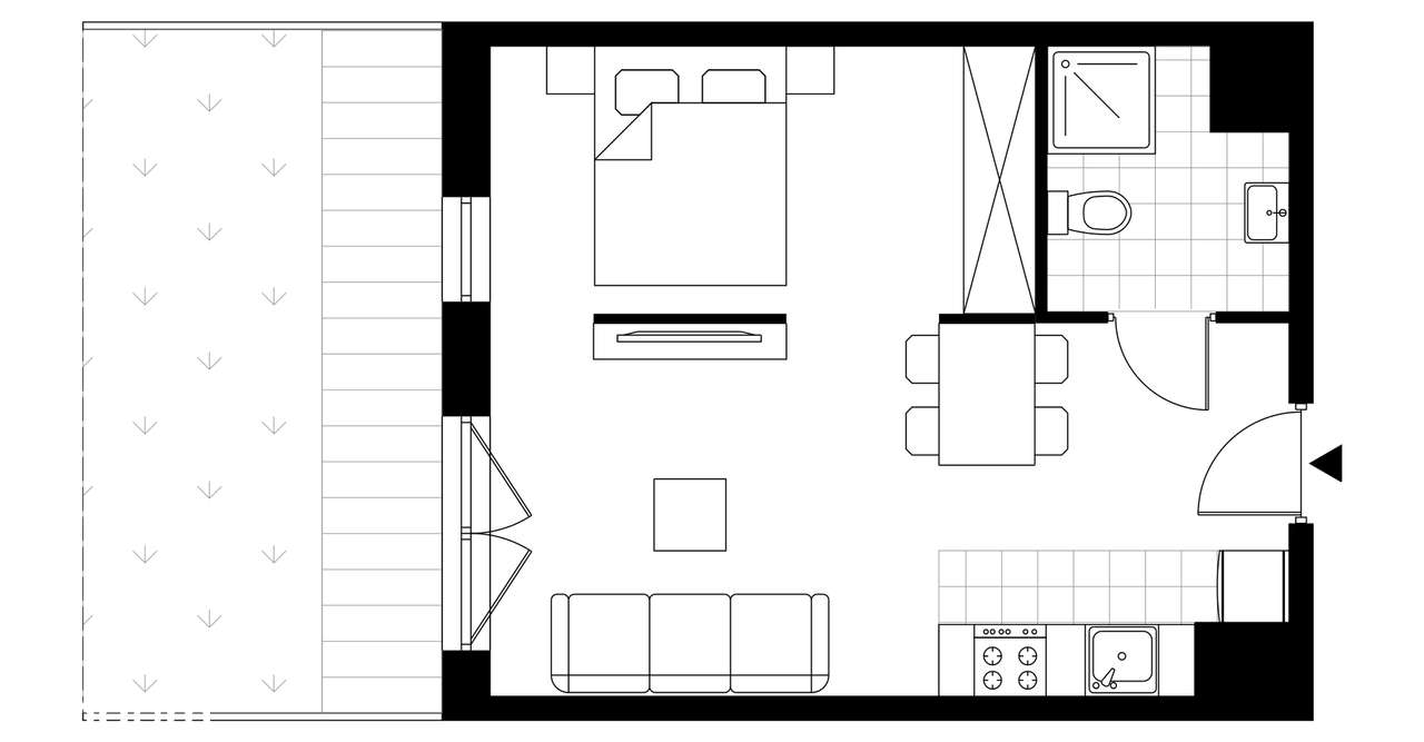 1-pokojowe mieszkanie 34m2 + taras Bez Pośredników - Pełny obrazek: 3/8