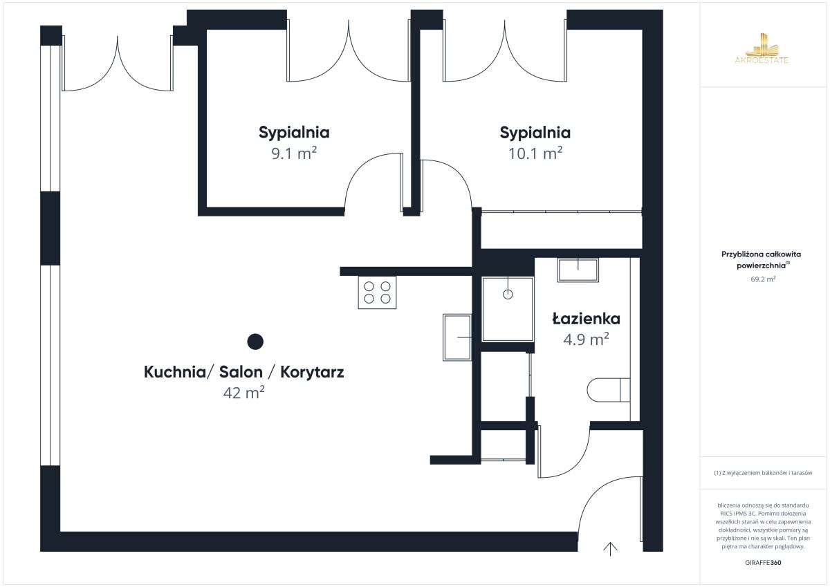 Apartament z tarasem 25m2 Słoneczne Wzgórze-15