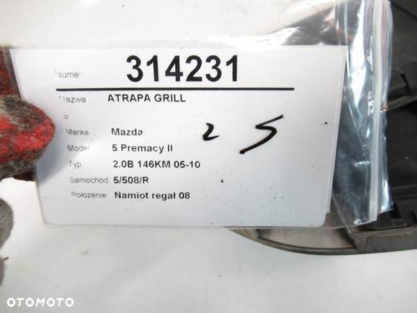 ATRAPA GRILL MAZDA 5 (CR19) 2005 - 2010 2.0 (CREW) 107 kW [146 KM] benzyna 2005 - 2010 C23550711 - 12