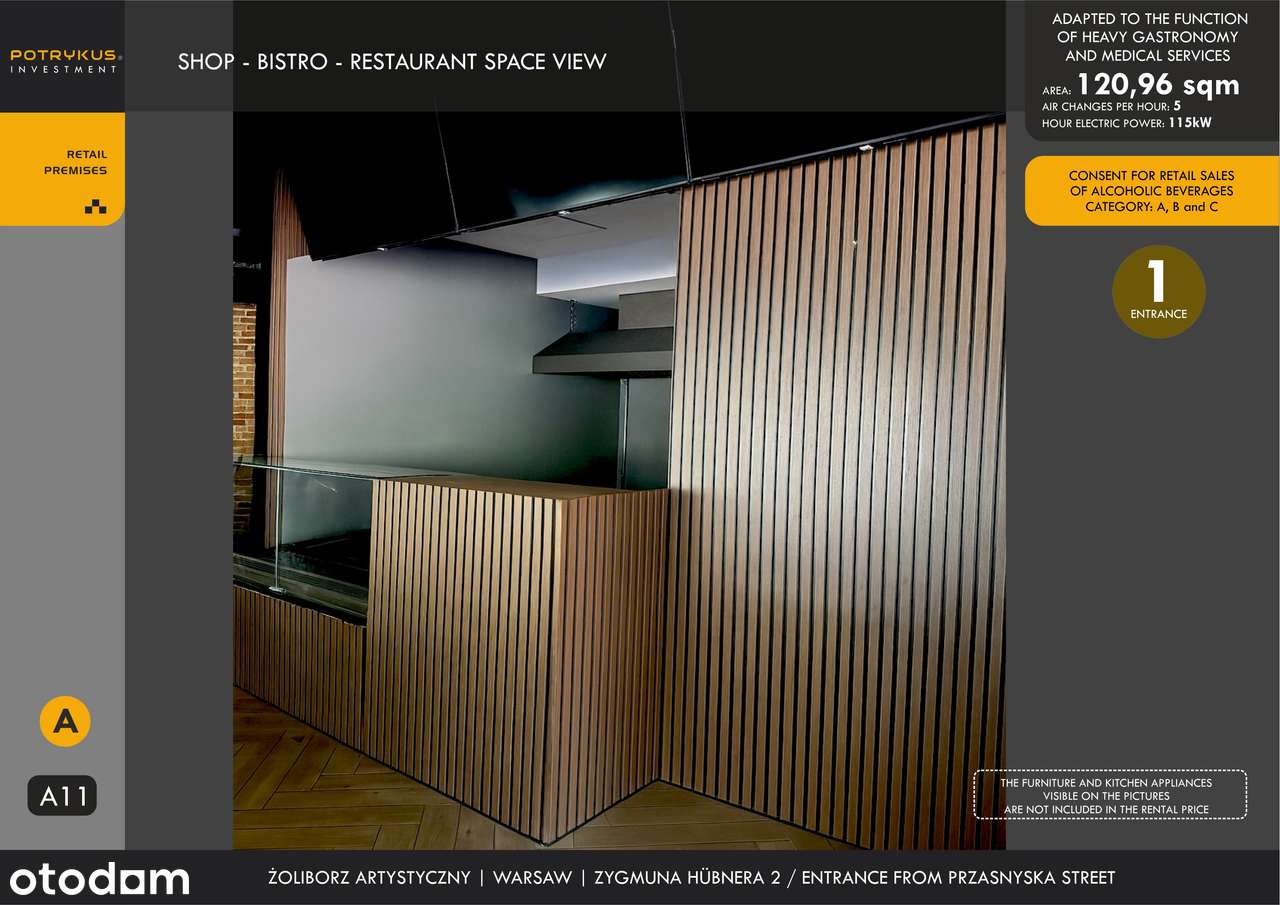 Żoliborz Artyst. 121m2, narożny, ciężka gastronomia, handel, usługi - Pełny obrazek: 4/19