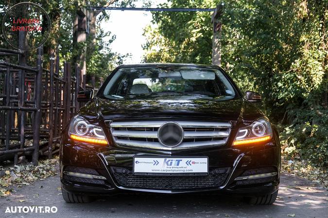 Faruri LED DRL Mercedes C-Class W204 S204 C204 Facelift (2011-2014) Negru- livrare gratuita - 10