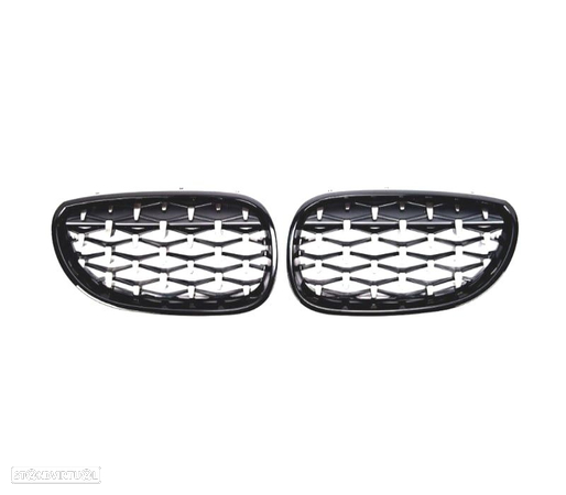 GRELHAS FRONTAIS PARA BMW E60 E61 03-10 DIAMANTE PRETO - BLACK DIAMOND - 2