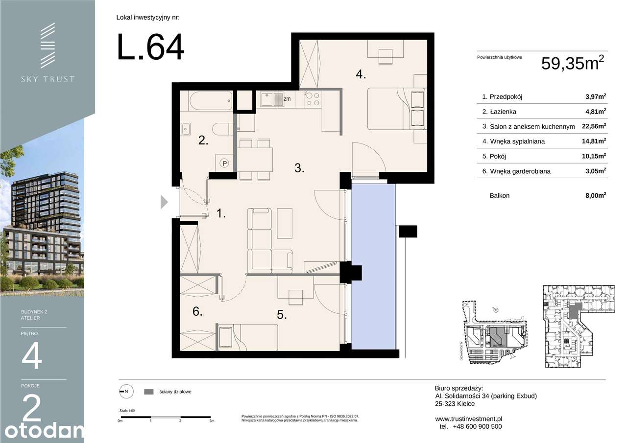 Sky Trust I​I | lokal inwestycyjny 2-pok. | L64 - Pełny obrazek: 3/8