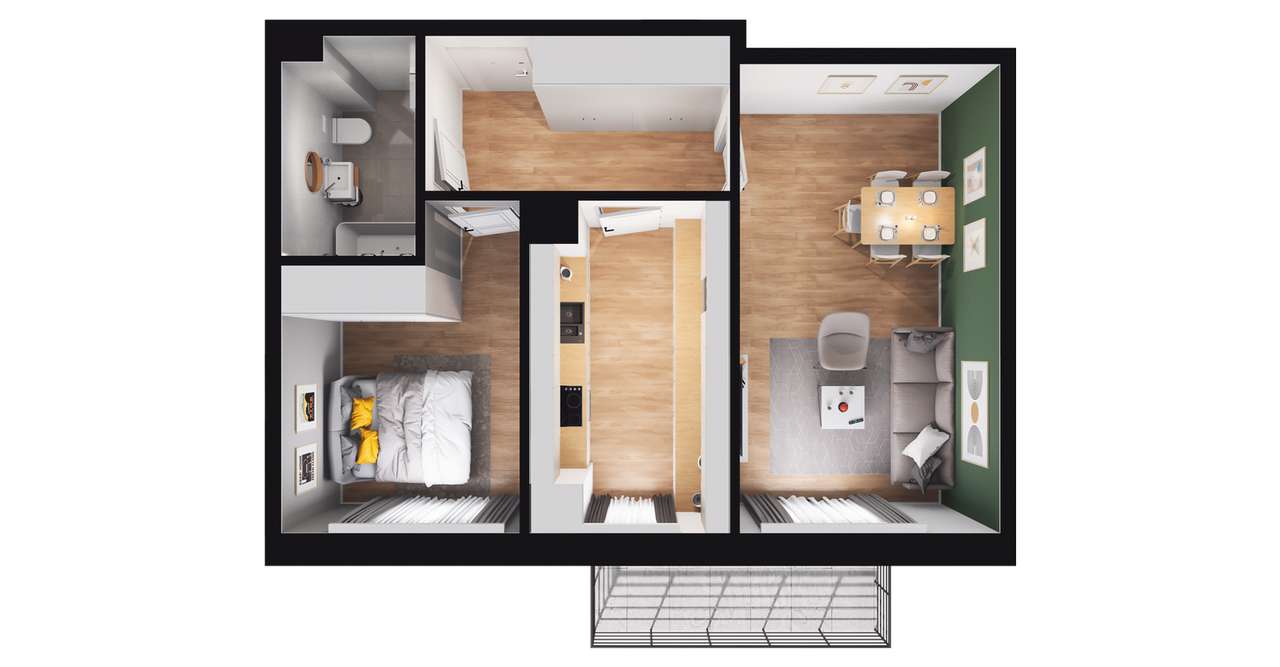 Apartamenty Liściasta | mieszkanie 2-pok. | 27 - Pełny obrazek: 3/7