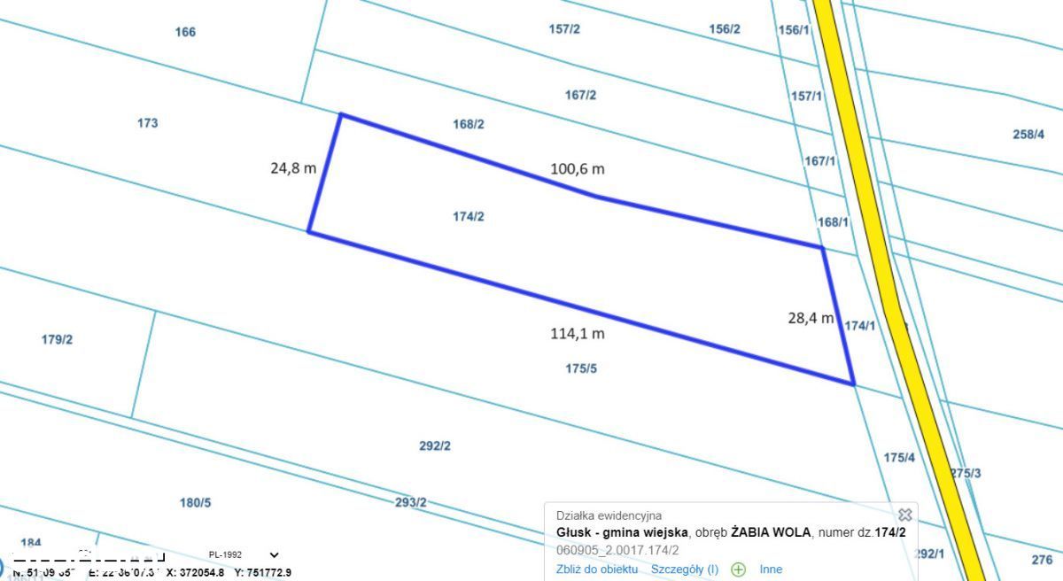 Działka usługowo-produkcyjna Żabia Wola g. Głusk