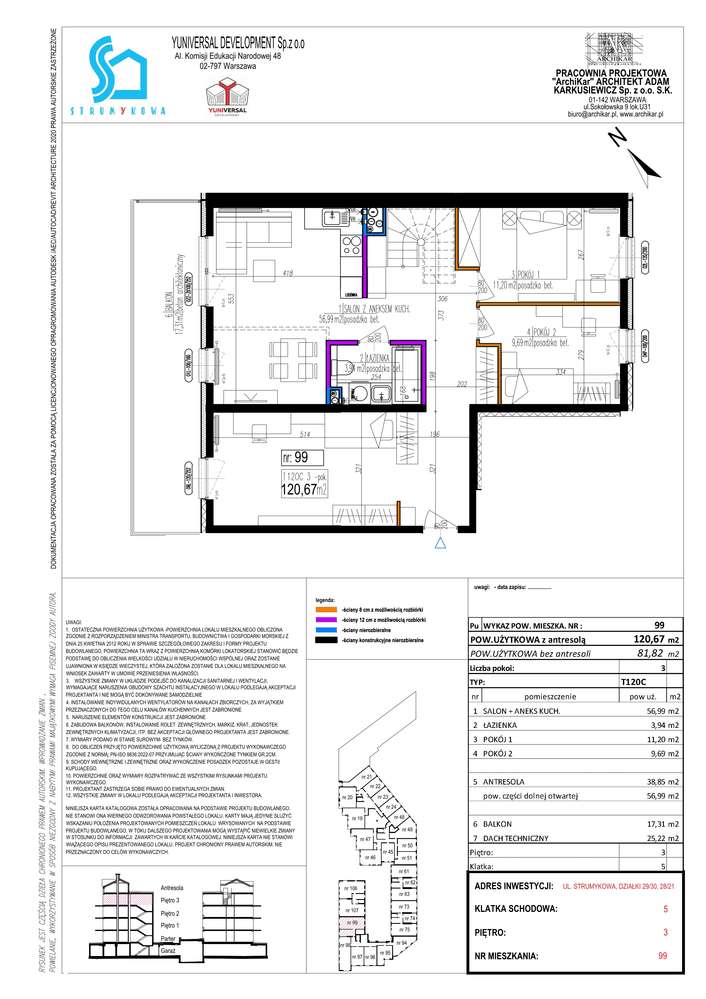 Apartament dwupoziomowy 120,67 m² (lokal 99)