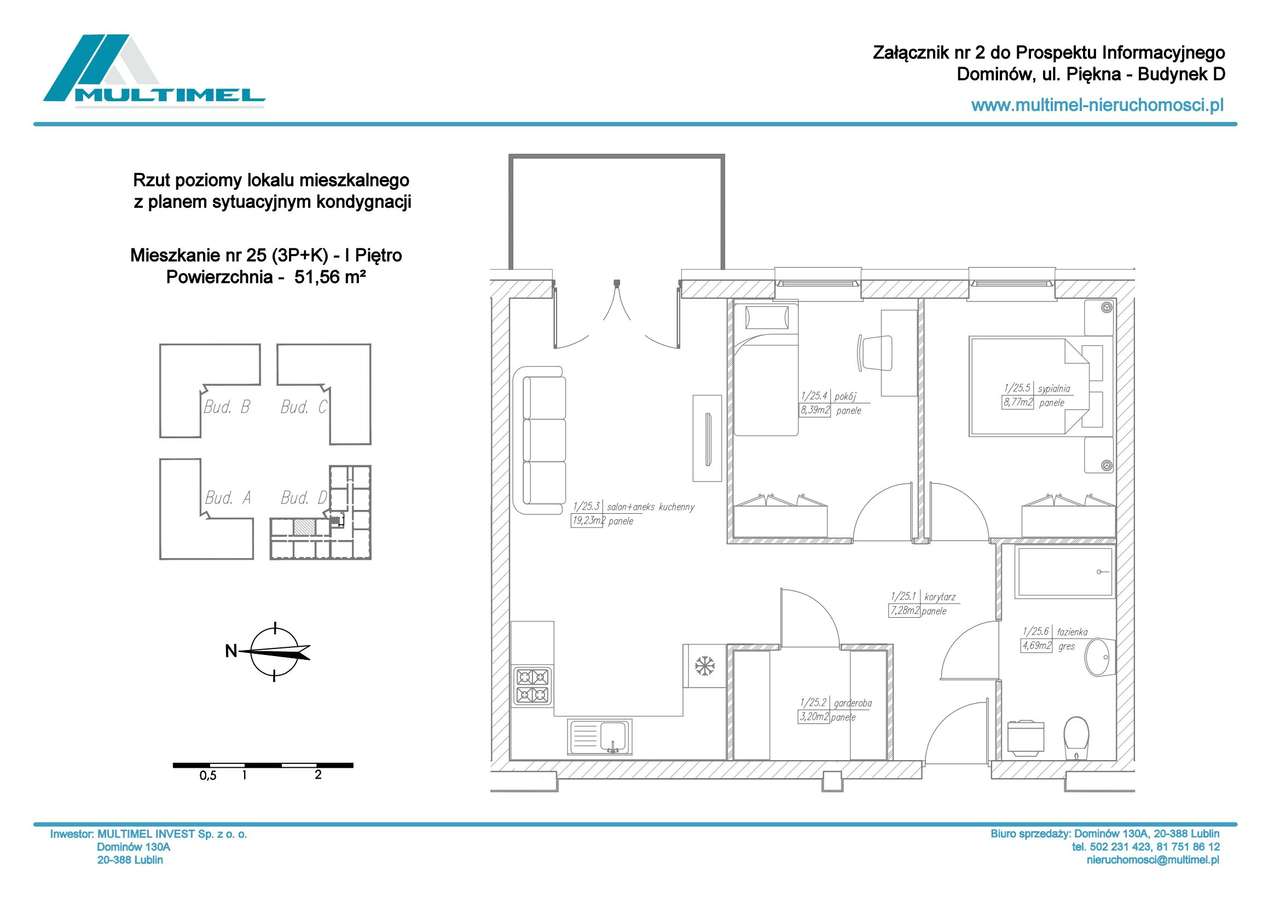 3-pokojowe mieszkanie 51m2 Bez Pośredników - Pełny obrazek: 2/7