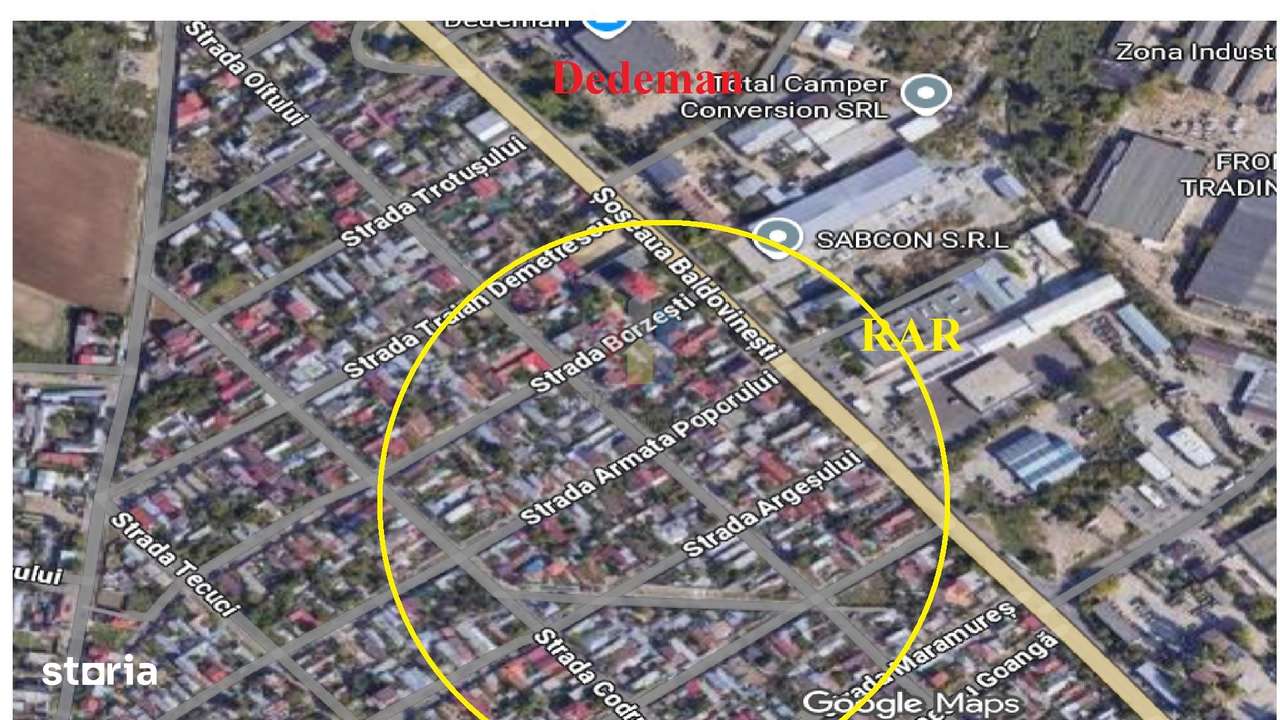 Chercea zona RAR - Teren 520mp deschidere 17m, ingradit-0