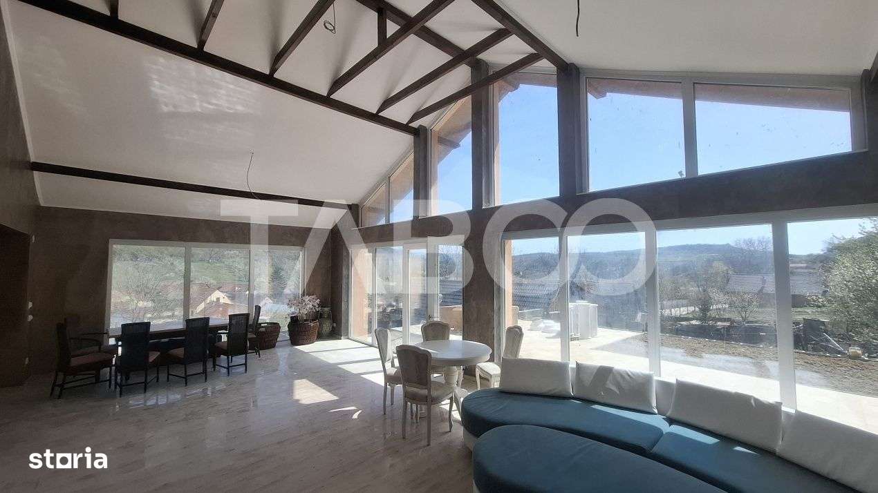 Casa de vanzare 405 mp utili 2 garaje 250 mp terase Slimnic Sibiu - Imagine principală: 2/19