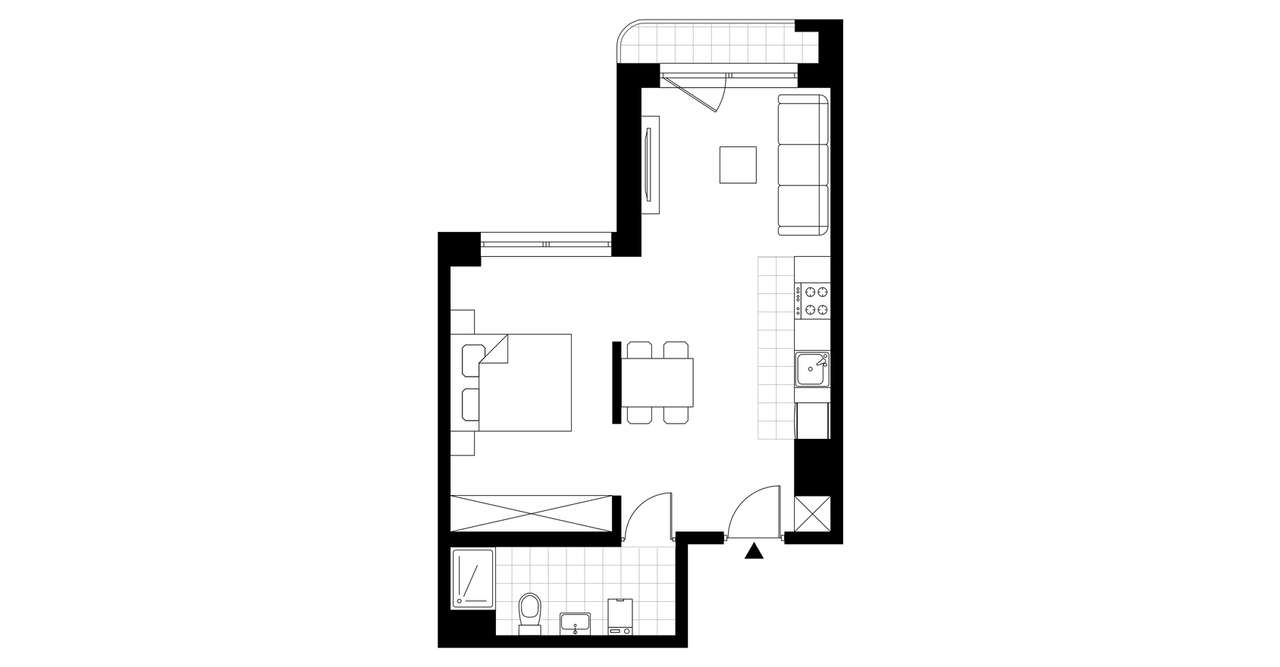 1-pokojowe mieszkanie 41m2 Bezpośrednio - Pełny obrazek: 3/8