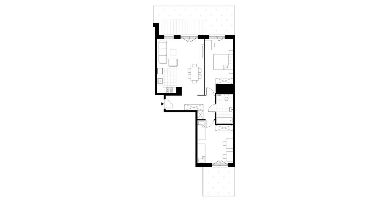 3-pokojowe mieszkanie 73m2 + 2 ogródki - Pełny obrazek: 3/8
