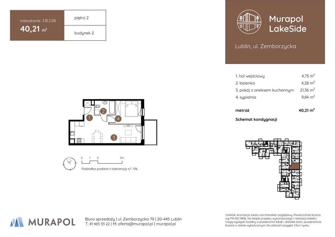2-pokojowe mieszkanie 40m2 Bezpośrednio - Pełny obrazek: 2/6