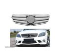 GRELHA FRONTAL LOOK AMG PARA MERCEDES C W204 07-11 PRETO CROMO SILVER - 1