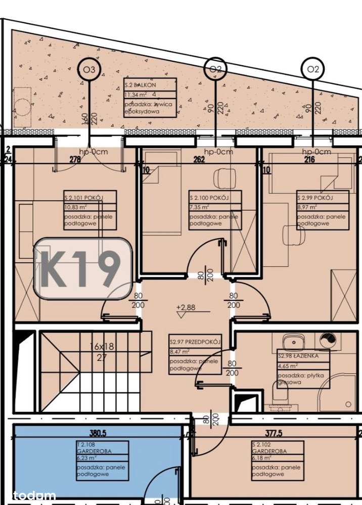 Mieszkanie 87,43 m2 - 4 pokoje - balkon - garaż - Pełny obrazek: 3/5