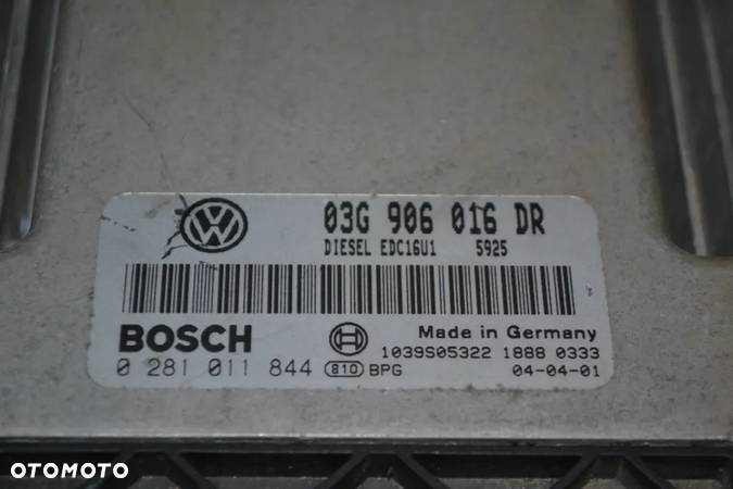 VW AUDI SEAT SKODA KOMPUTER STEROWNIK SILNIKA 2,0 TDI 03G906016DR 0281011844 - 2