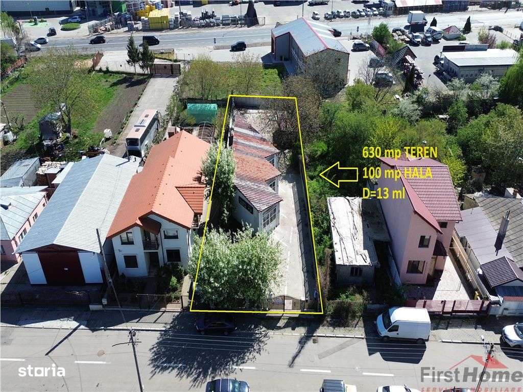 Hala 100 mp, teren 630 mp, D= 13 ml, zona E 85-oras - Imagine principală: 1/20