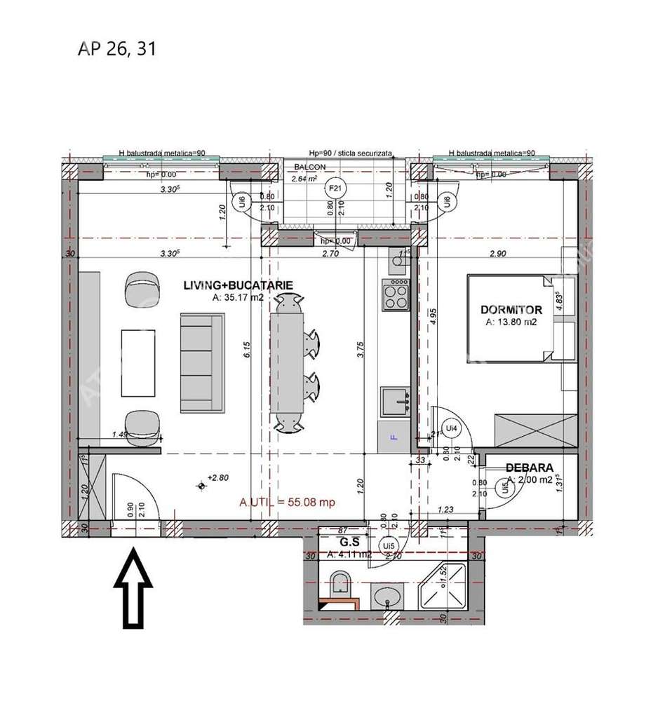 Apartament intabulat la cheie cu 2 camere in zona Doamna Stanca - Imagine principală: 3/9