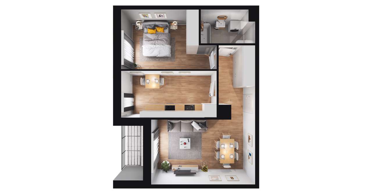 3-pokojowe mieszkanie 50m2 Bez Pośredników - Pełny obrazek: 2/6