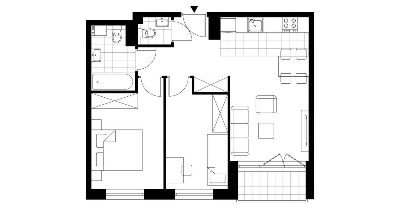 Gotowe 3-pokojowe mieszkanie 50 m2 + loggia - Pełny obrazek: 3/8