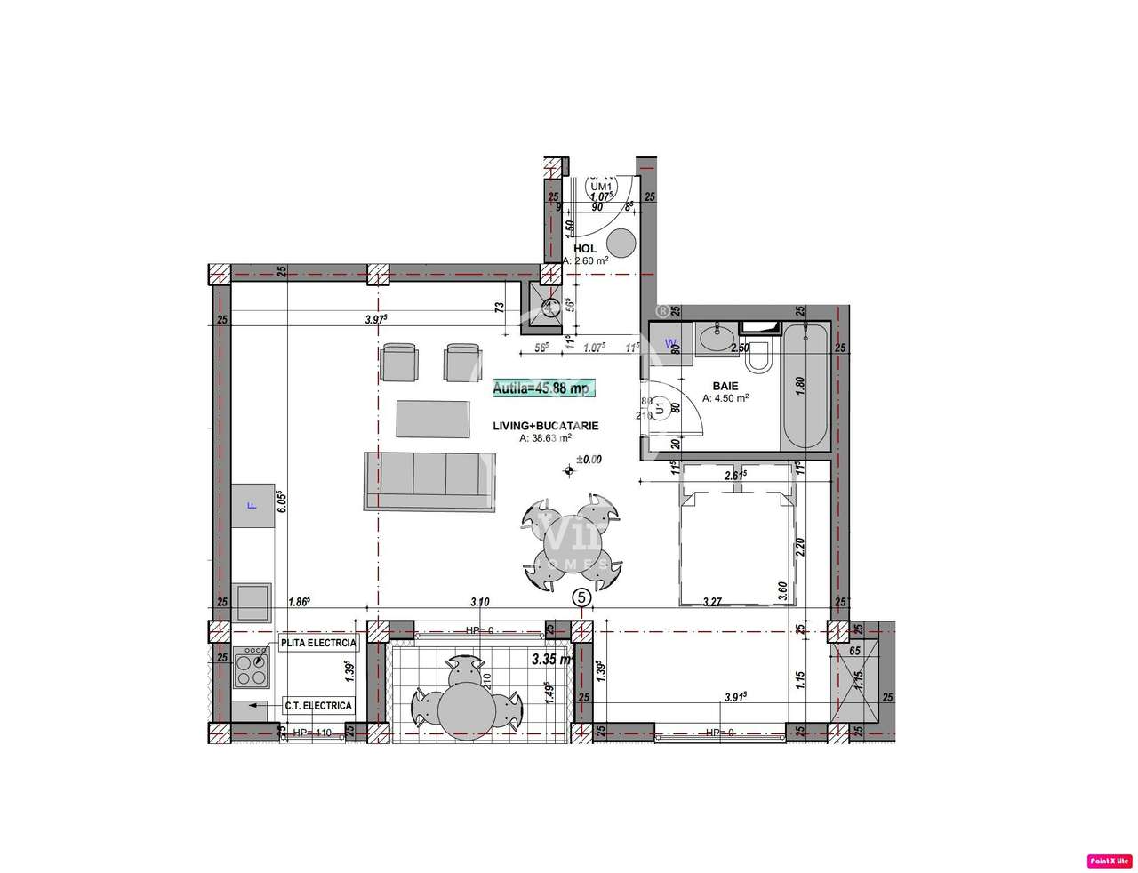 Apartament 2 camere, la alb  - etaj 1/2, incalz. pardoseala - Imagine principală: 3/6
