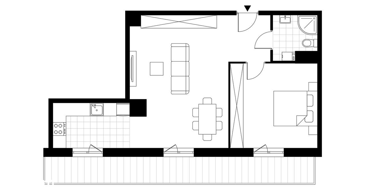 2-pokojowe mieszkanie 57m2 + balkon Bezpośrednio - Pełny obrazek: 2/6
