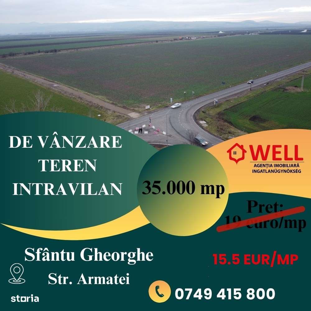 Teren intravilan de vânzare în Sfântu Gheorghe - Imagine principală: 1/7