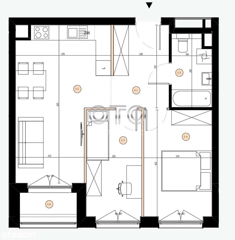 3 pokoje w centrum miasta / nowe / balkon-1