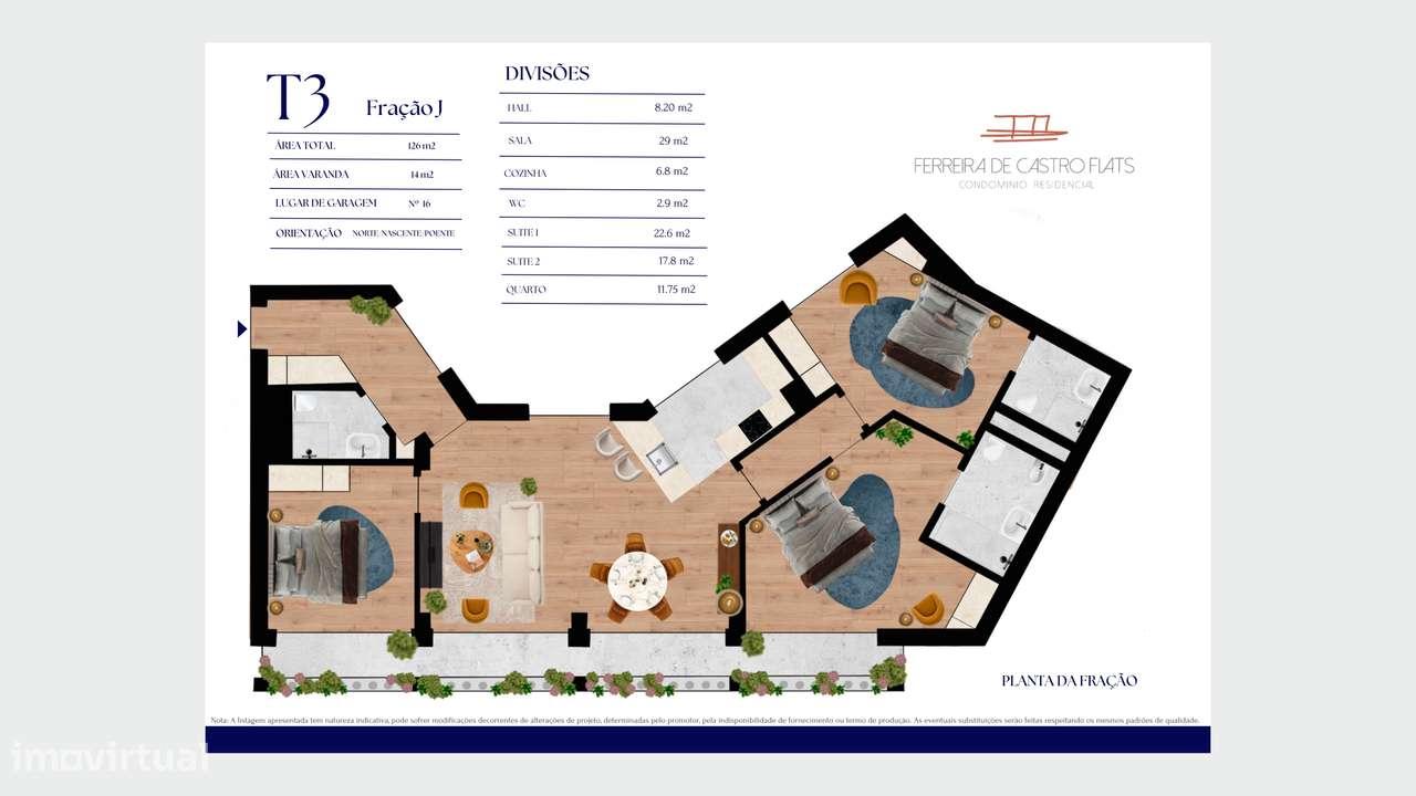 Apartamento T3 NOVO com varanda de 14 m2 e lugar de garagem-7