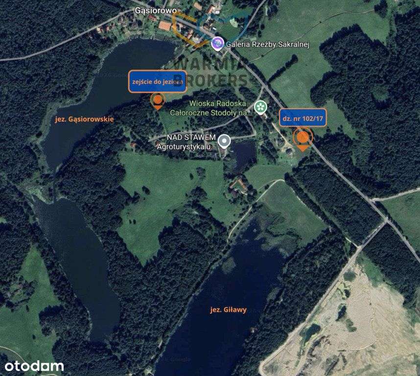 Działka budowlana, dwa jeziora, Mpzp - Gąsiorowo-2