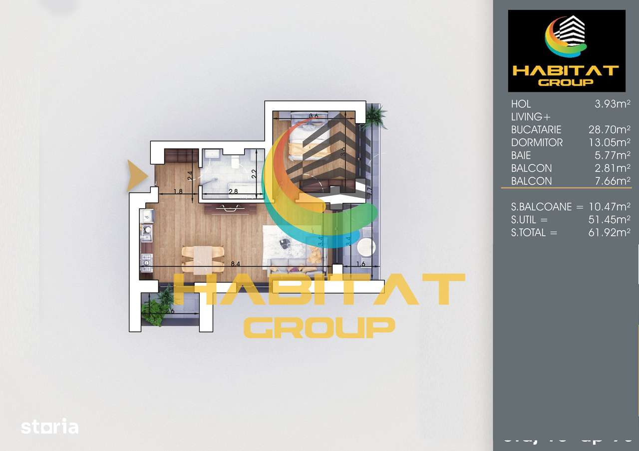 Apartament 2 cam studio  metrou  Nicolae Teclu - Imagine principală: 5/7