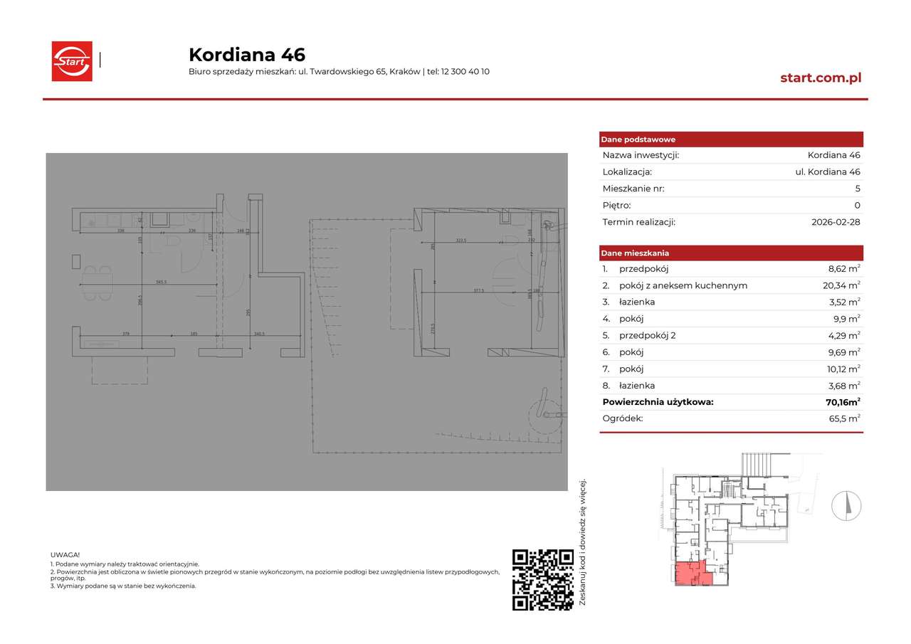 4-pokojowe mieszkanie 70m2 + ogródek Bez Prowizji - Pełny obrazek: 2/8