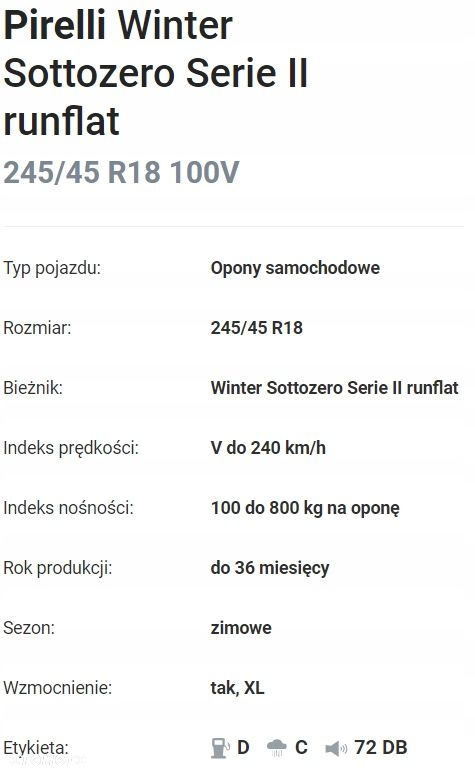 Pirelli Winter SottoZero 3 4x 245/45/18 100 V - 3