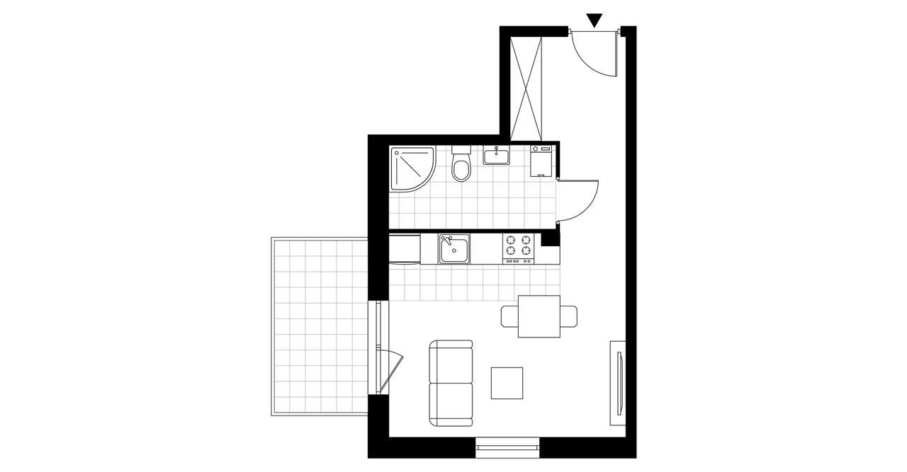 1-pokojowe mieszkanie 28m2 + balkon - Pełny obrazek: 5/10