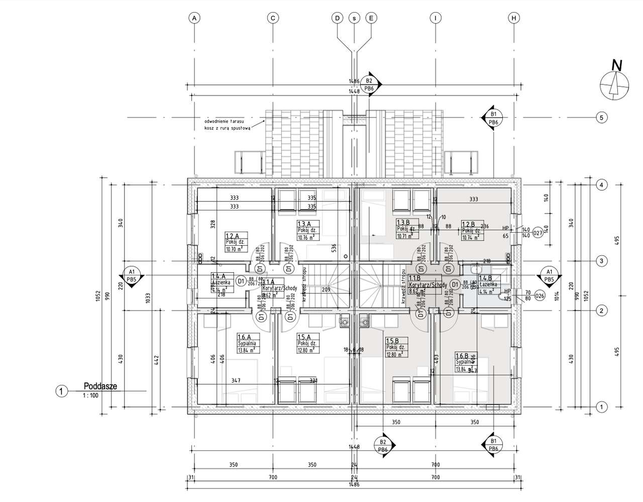 Dom z garażem, 4 sypialnie, pompa ciepła+kominek, strych-13