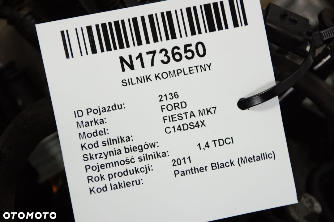 SILNIK KOMPLETNY FORD FIESTA MK7 C14DS4X 1.4 TDCI - 5