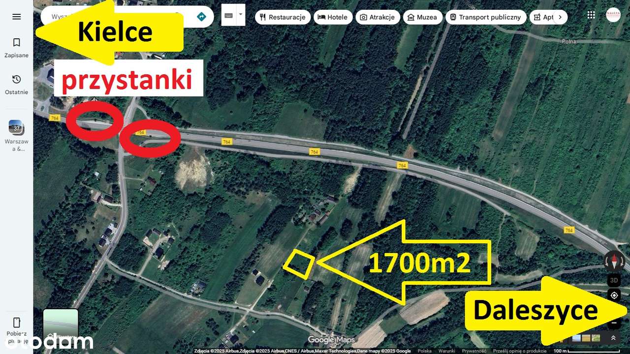 Kranów 1700m2 budowlana z MPZP szer. 37m ! ! !-3