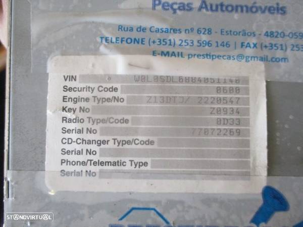 Radios 13254192 OPEL CORSA D 2007 Delphi Cd30 Cod 0D33 - 5