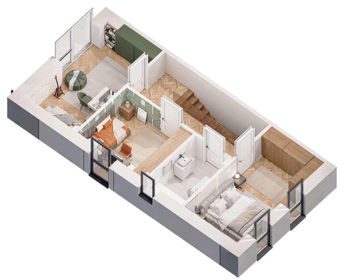 Przestronny bliźniak na zamkniętym osiedlu z pompą ciepła ! - Pełny obrazek: 5/9