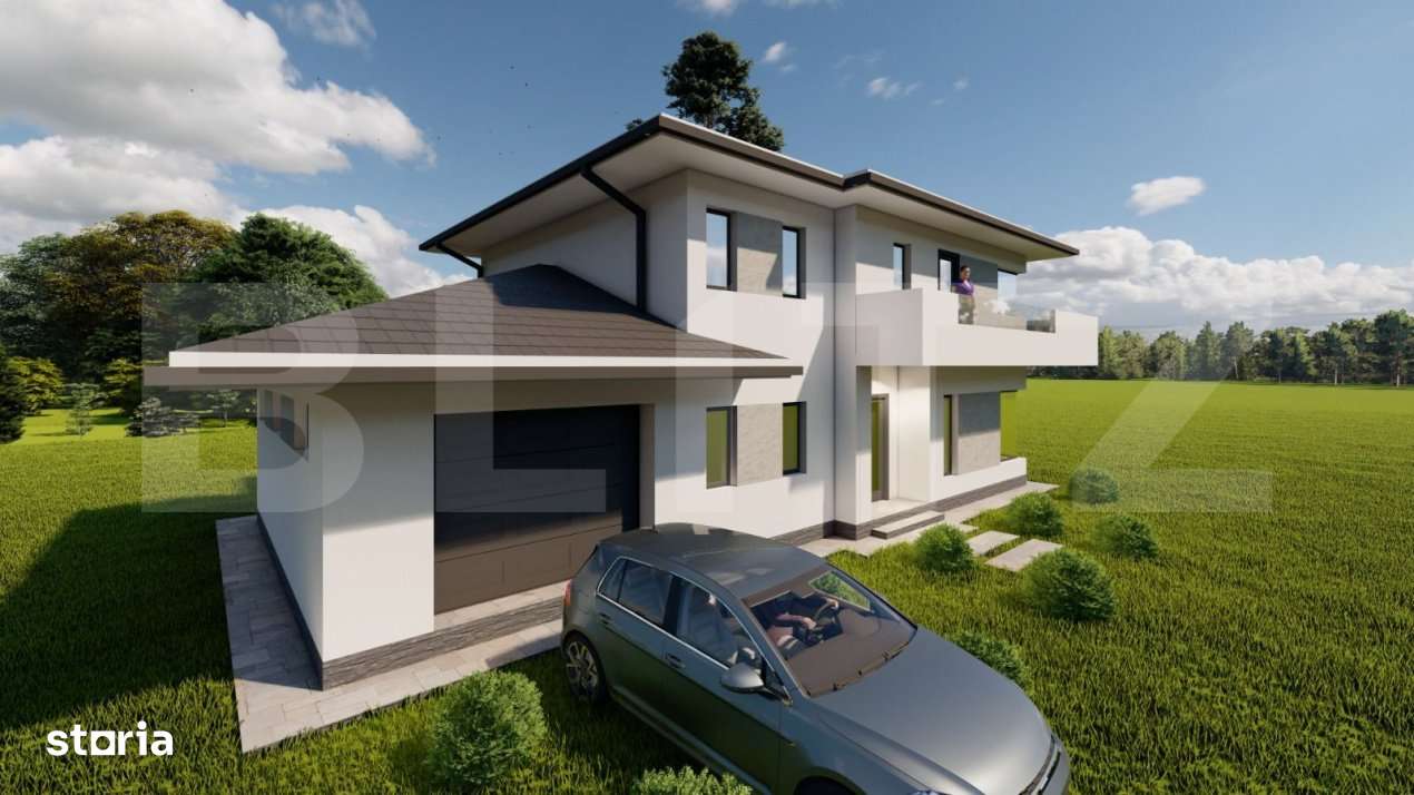 Casa individuala cu garaj, teren 500 mp, la intrare in chinteni - Imagine principală: 3/7