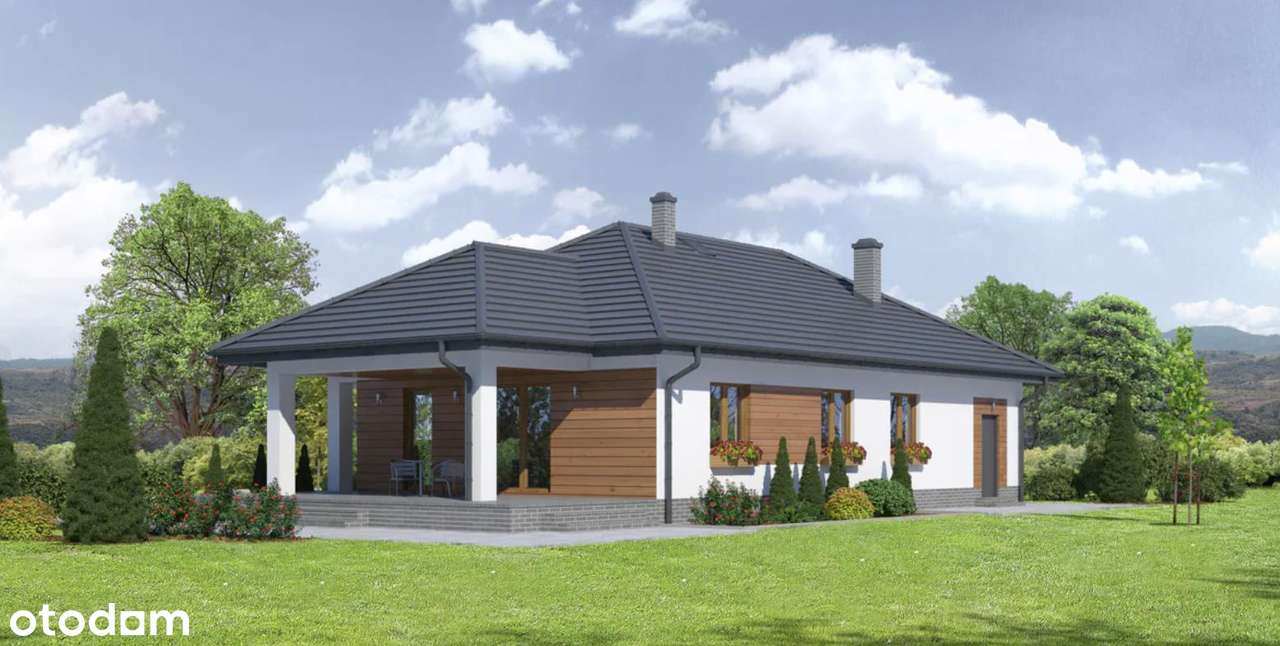 Nowoczesny dom parterowy Wola Batorska, gm. Niepołomice 820 m² działki-10