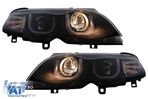 Faruri 3D U LED Angel Eyes BMW Seria 3 E46 Facelift (09.2001-03.2005) Limousine Touring Negru - 3