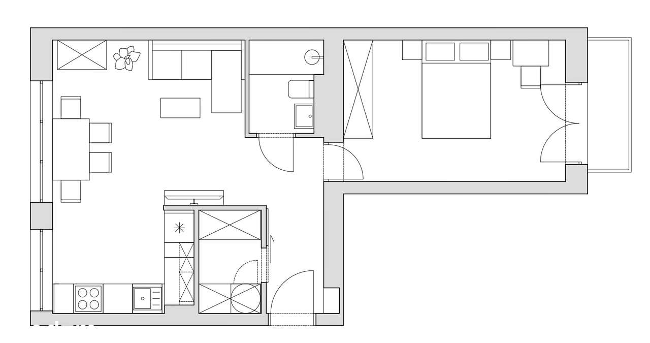 Metro M2 Młynów, garderoba, balkon, piwnica, zieleń, cegła, 2 pokoje - Pełny obrazek: 5/12