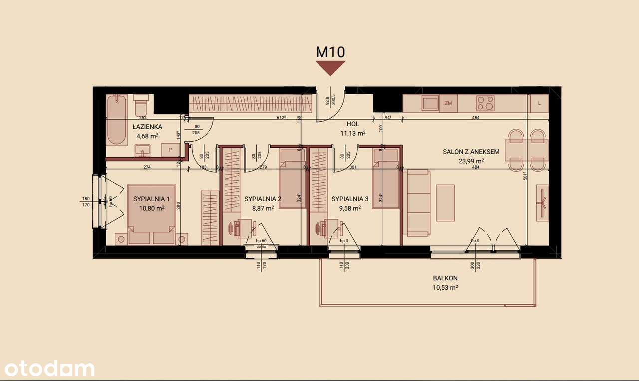 W Cenie wliczony GARAŻ PODZIEMNY/Okolice Manufaktury/DUŻY BALKON 10 m.-2
