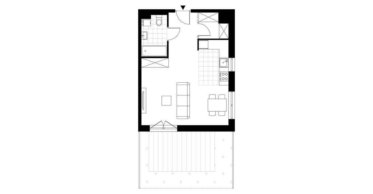 1-pokojowe mieszkanie 37m2 + ogródek Bezpośrednio - Pełny obrazek: 3/8