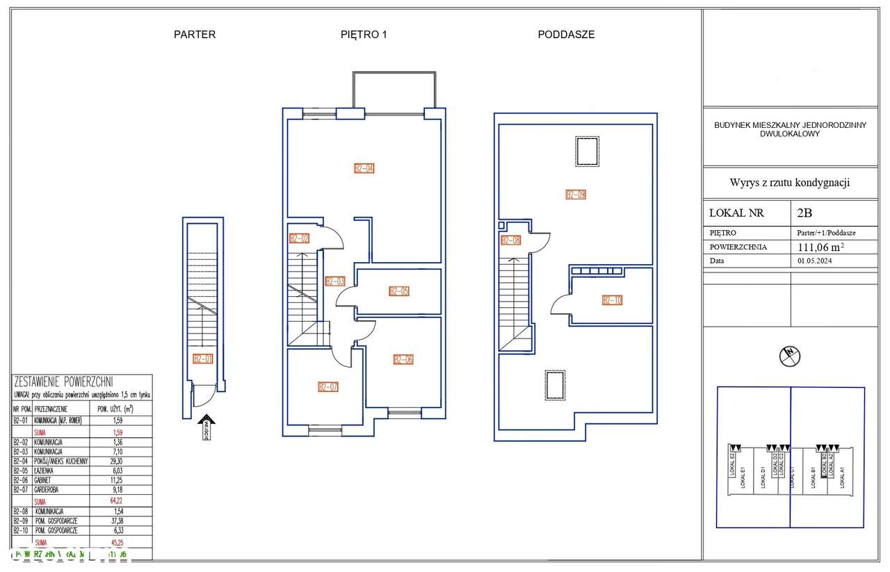Mieszkanie dwupoziomowe, 111m2, 5 pokoi, 2 x parking-17
