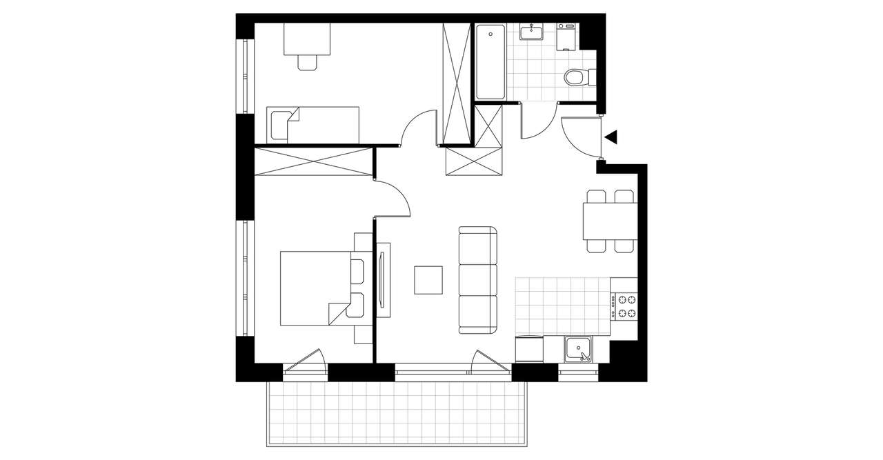 3-pokojowe mieszkanie 55m2 + balkon Bezpośrednio - Pełny obrazek: 4/9